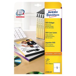 Avery Zweckform DVD papírový přebal, bílý, 273 x 183 mm, 25 listů, pro inkoustové tiskárny, O