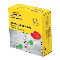 Avery Zweckform etikety 10mm, světle zelené, 800 etiket, značkovací, 3851, pro ruční popis