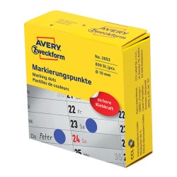 Avery Zweckform etikety 10mm, tmavě modré, 800 etiket, značkovací, 3853, pro ruční popis