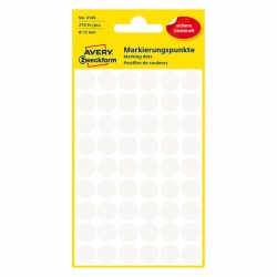 Avery Zweckform etikety 12mm, bílé, 54 etiket, značkovací, baleno po 5 ks, 3145, pro ruční popis