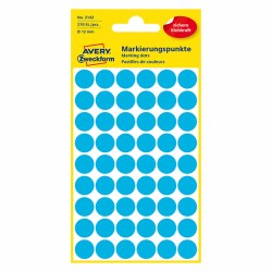 Avery Zweckform etikety 12mm, modré, 54 etiket, značkovací, baleno po 5 ks, 3142, pro ruční popis