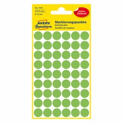 Avery Zweckform etikety 12mm, neon zelené, 54 etiket, značkovací, baleno po 5 ks, 3149, pro ruční popis