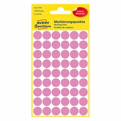 Avery Zweckform etikety 12mm, růžové, 54 etiket, značkovací, baleno po 5 ks, 3114, pro ruční popis