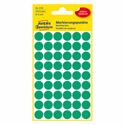 Avery Zweckform etikety 12mm, zelené, 54 etiket, značkovací, baleno po 5 ks, 3143, pro ruční popis