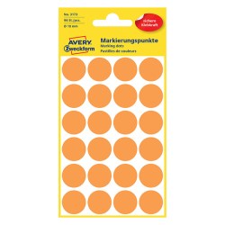 Avery Zweckform etikety 18mm, neon oranžová, 24 etiket, značkovací, baleno po 4 ks, 3173, pro ruční popis