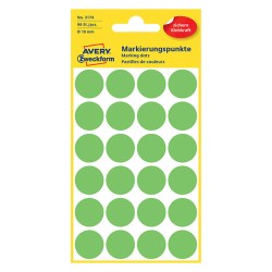 Avery Zweckform etikety 18mm, neon zelené, 24 etiket, značkovací, baleno po 4 ks, 3174, pro ruční popis