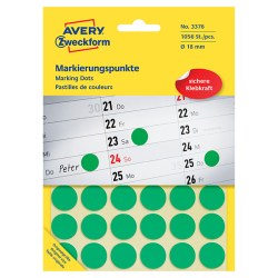 Avery Zweckform etikety 18mm, zelené, 48 etiket, značkovací, baleno po 22 ks, 3376, pro ruční popis