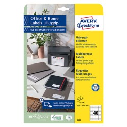 Avery Zweckform etikety 48.5 x 25.4 mm, A4, bílé, 40 etiket, baleno po 10 ks, 6126, pro laserové a inkoustové tiskárny, kopírky