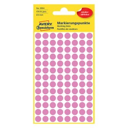 Avery Zweckform etikety 8mm, růžové, 104 etiket, značkovací, snímatelné, baleno po 4 ks, 3594, pro ruční popis