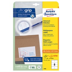 Avery Zweckform etikety 97 x 67.7 mm, A4, bílé, 8 etiket, QuickPEEL, baleno po 30 ks, 4782, pro laserové a inkoustové tiskárny, ko