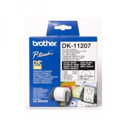 Brother etikety na CD 58mm, bílá, filmová role, 100 ks, DK11207, pro tiskárny řady QL