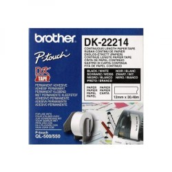 Brother papírová role 12mm x 30.48m, bílá, 1 ks, DK22214, pro tiskárny štítků