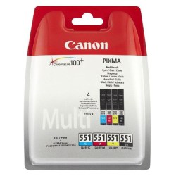 Canon CLI-551 multipack (CMYK) + PP-201 fotopapír 50x, foto papír, výtěžnost 4x7ml typ lesklý, bílý, 10x15cm, 4x6