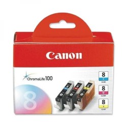 Canon originální ink CLI8CMY, cyan/magenta/yellow, 0621B029, 0621B026, Canon 3-pack C/M/Y iP4200, iP5200, iP5200R, MP500, MP800