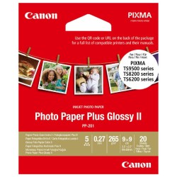 Canon Photo Paper Plus II, foto papír, lesklý, čtvercový typ bílý, PIXMA TS9500, TS8200 a TS6200, 8.89x8.89cm, 3.5x3.5