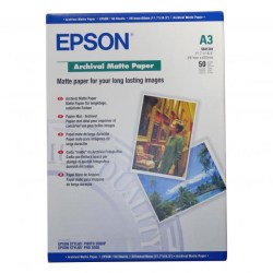 Epson Archival Matte Paper, bílá, 50, ks C13S041344, pro inkoustové tiskárny, 297x420mm (A3), A3, 192 g/m2