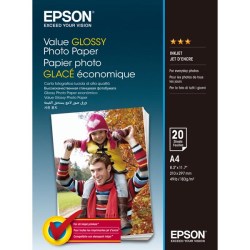 Epson Value Glossy Photo Paper, foto papír, lesklý, bílý, A4, 183 g/m2, 20 ks, C13S400035, inkoustový