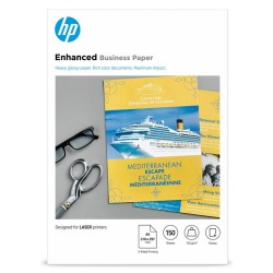 HP Enhanced Business Glossy Laser Photo Paper, foto papír, lesklý, bílý, A4, 150 g/m2, 150 ks, CG965A, laserový,oboustranný tisk
