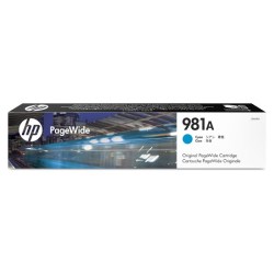 HP originální ink J3M68A, HP 981A, cyan, 6000str., 70ml, HP PageWide Enterprise Color 556, MFP 586