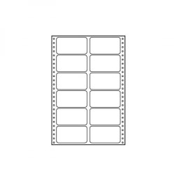 Tabelační etikety 89 x 48.8 mm, A4, dvouřadé, bílé, 12 etiket, baleno po 25 ks, pro jehličkové tiskárny