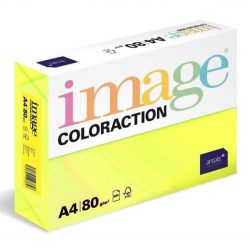 Xerografický papír Coloraction, Ibiza, A4, 80 g/m2, reflexní žlutý, 500 listů, vhodný pro inkoustový tisk